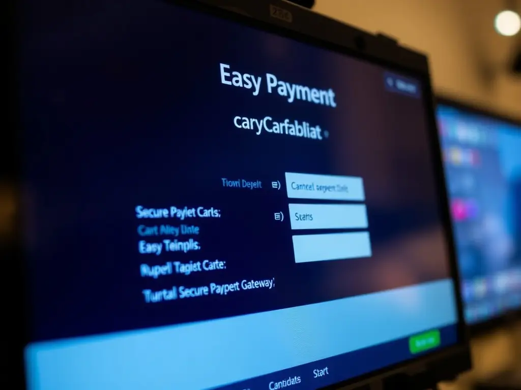 A professional photograph of a secure payment gateway interface, emphasizing encryption and trust symbols, to illustrate the safety and reliability of Novo Analytics' e-commerce solutions.