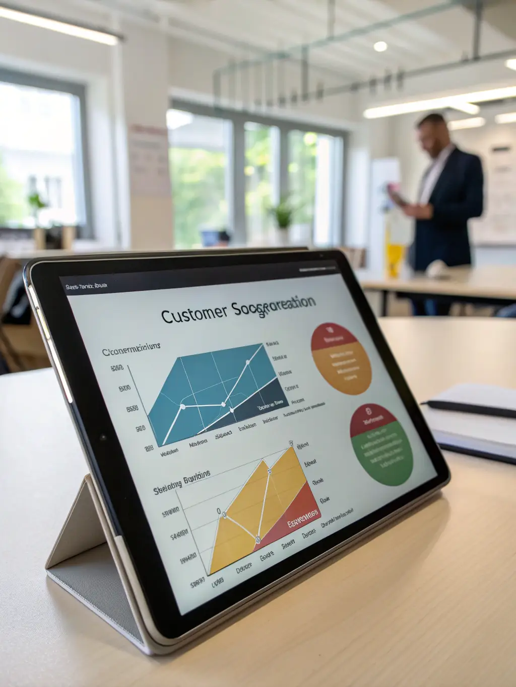 A detailed Tableau dashboard showing customer segmentation analysis, with interactive filters for demographics, purchase history, and engagement levels, in a corporate setting.